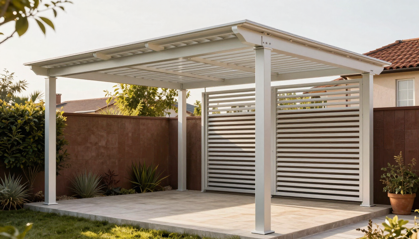 Pergola bioclimatique en aluminium nettoyée par VITNET à Bordeaux