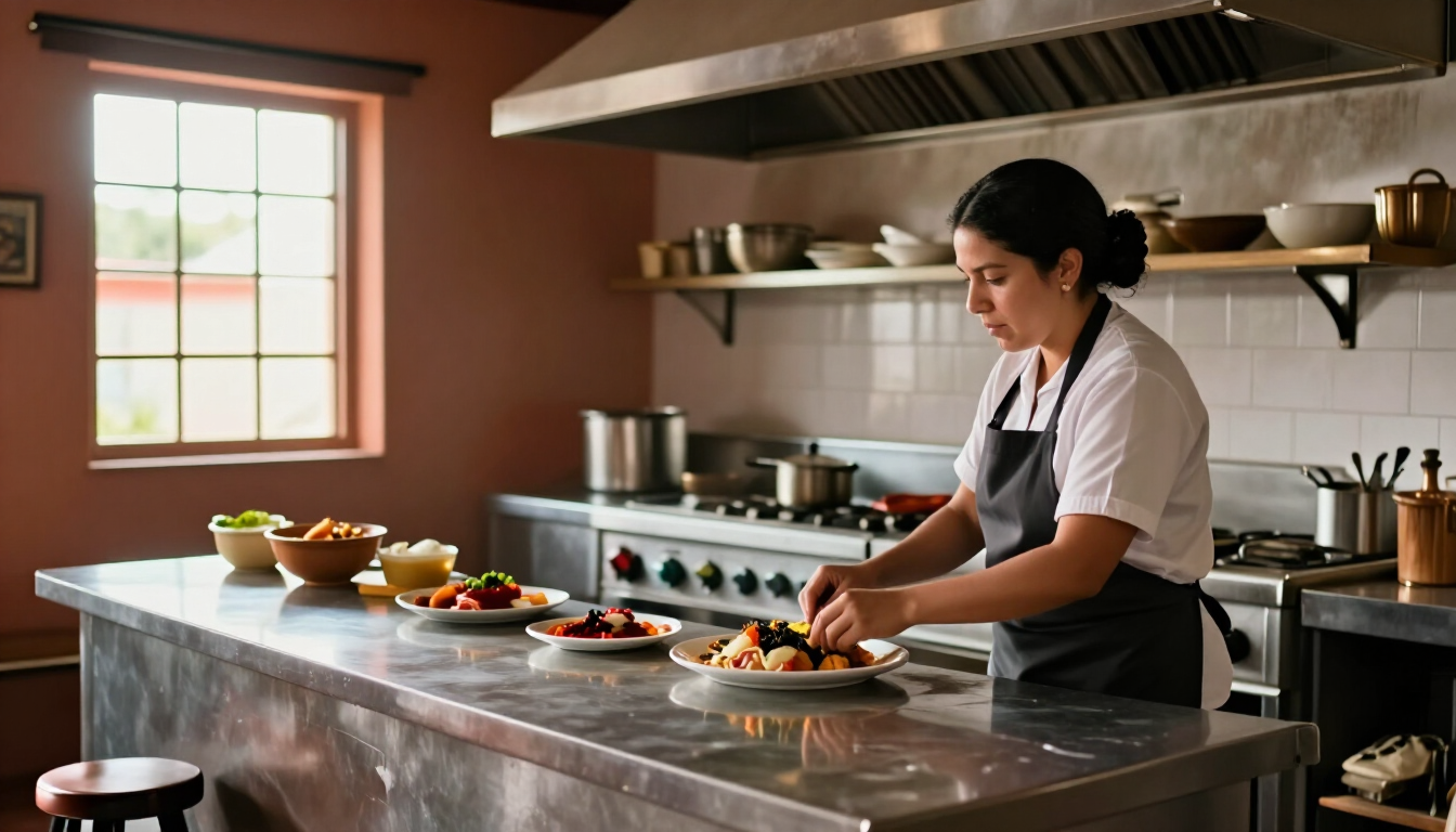 Imagen ilustrativa de una cocina mexicana preparando comida