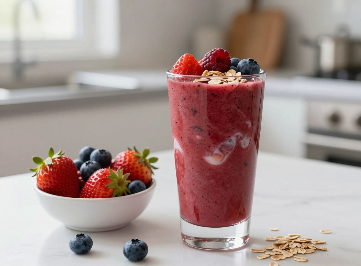 Licuado de Frutos Rojos con Yogur
