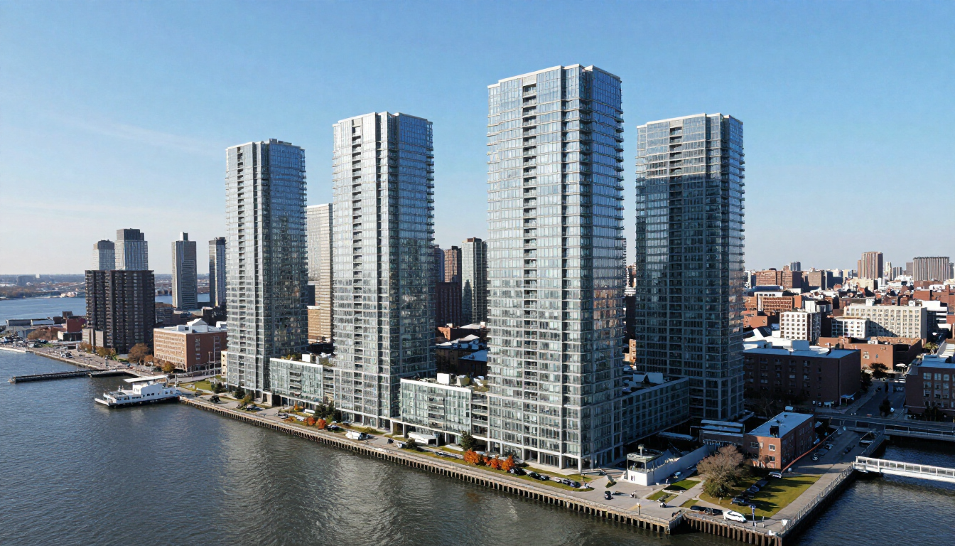 Edgewater NJ luxury waterfront condominiums along the Hudson River