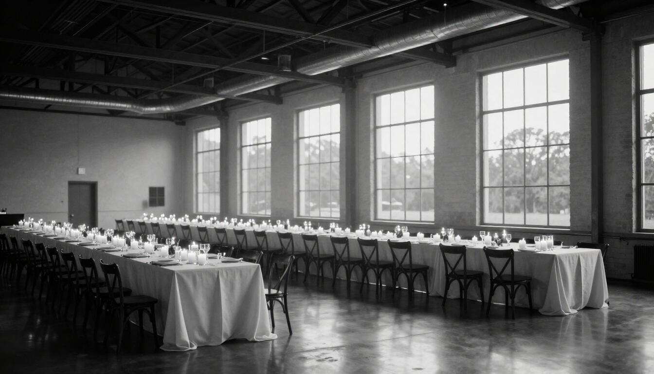 The grand hall of The Social Atelier bathed in soft evening light