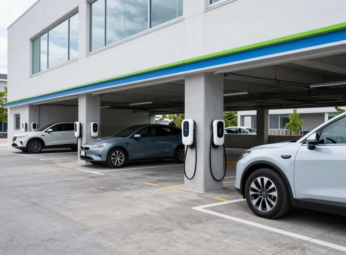 TERRAPLUG5 commercial EV charging installation at a workplace in India