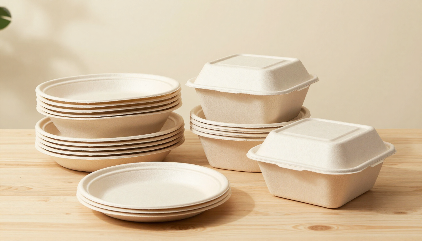 Bagasse tableware: piring dan wadah serat tebu