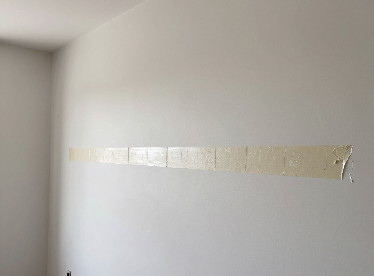 Failed drywall tape — after