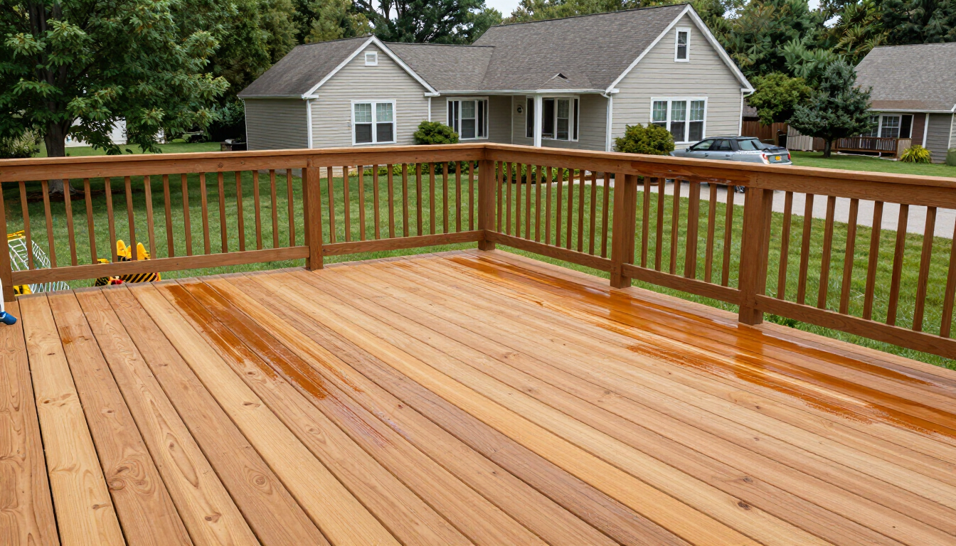 Deck staining and sealing at a Wood-Ridge NJ single-family home