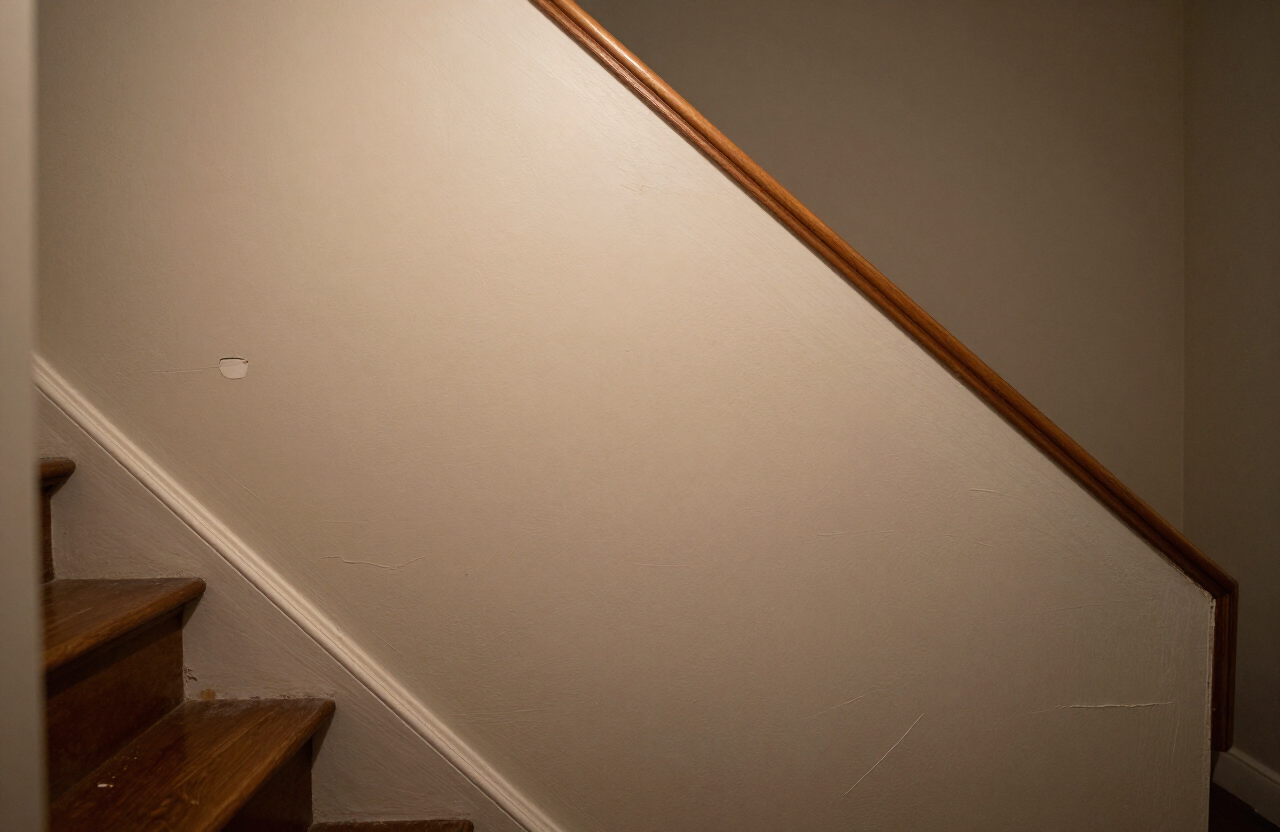 Palisade Park Two-Family Home Stairway Plaster Repair & Repainting — before