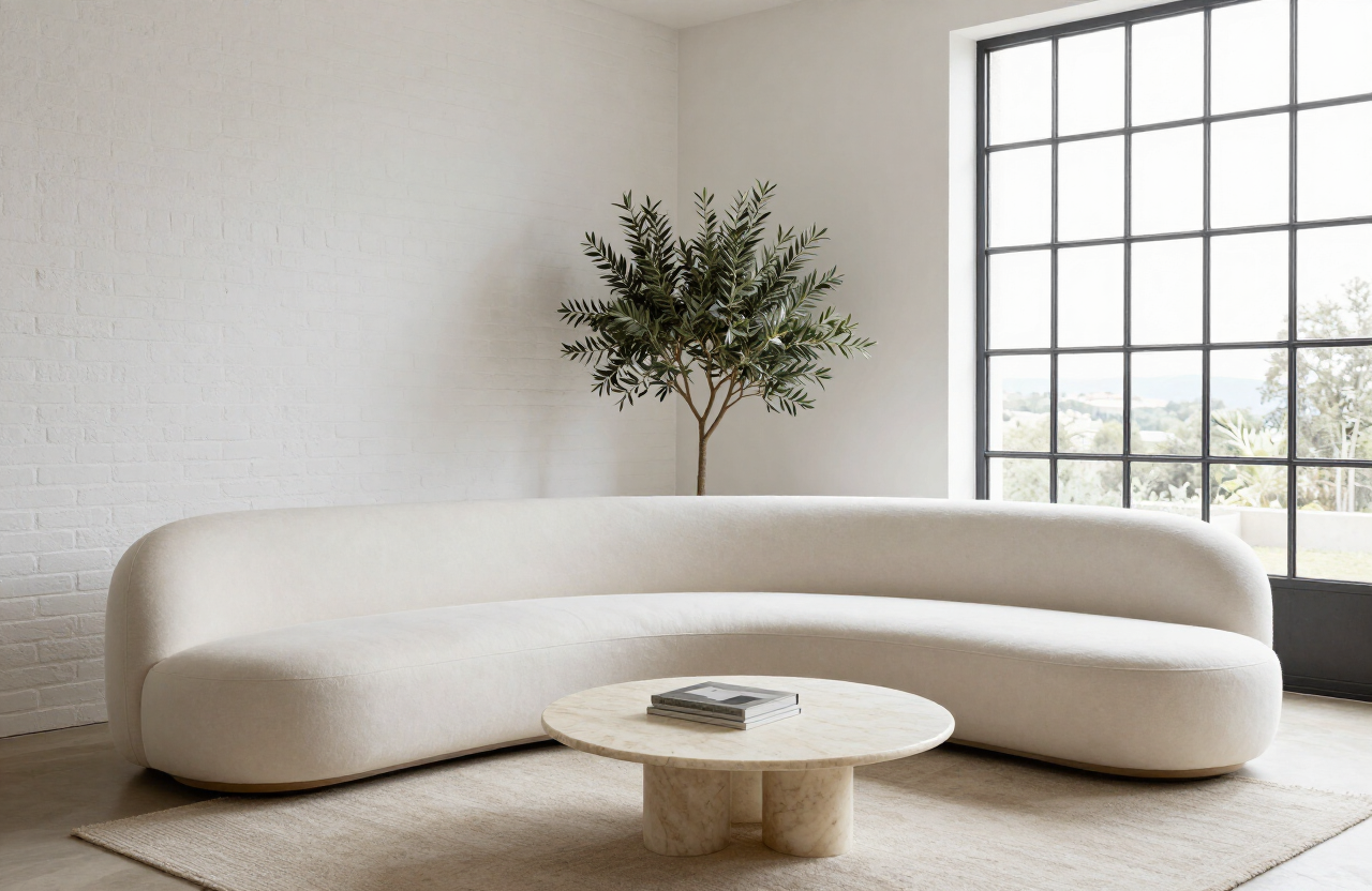 Salón minimalista y ordenado