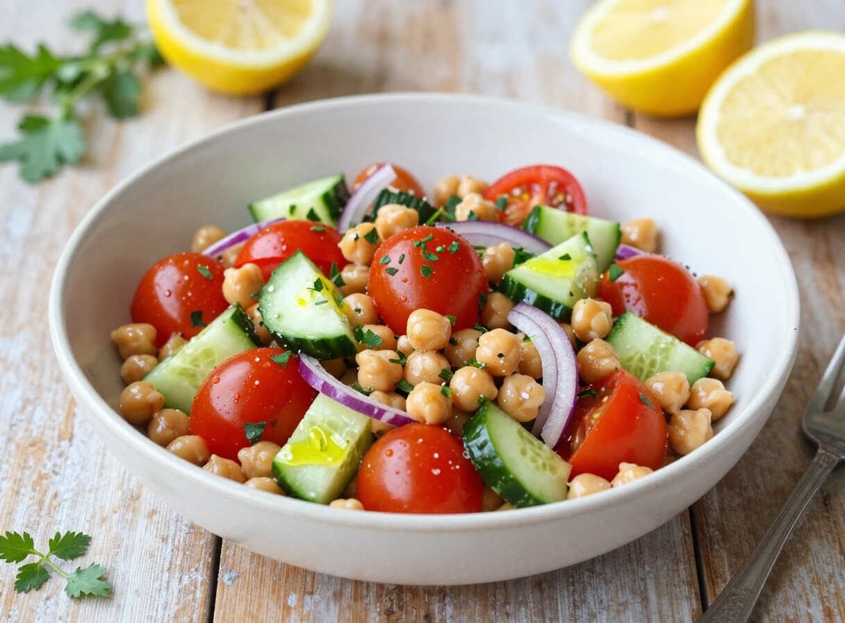 Ensalada Tibia de Garbanzo con Hierbas