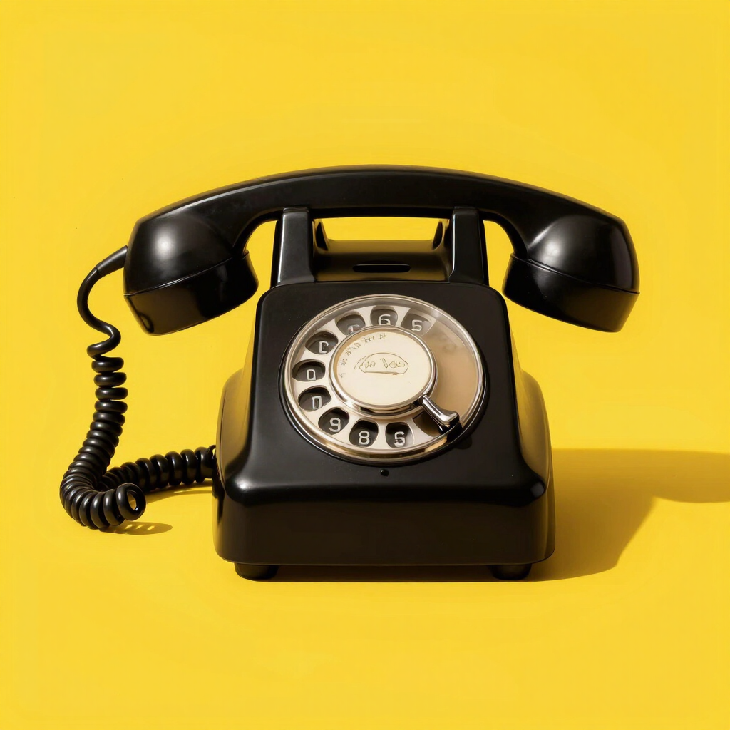 Siyah retro masa telefonu