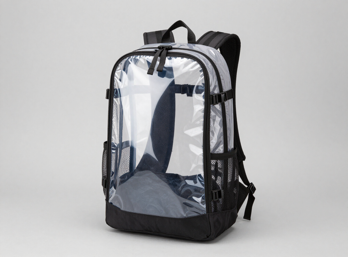 20-liter clear-panel festival daypack backpack with transparent front panel