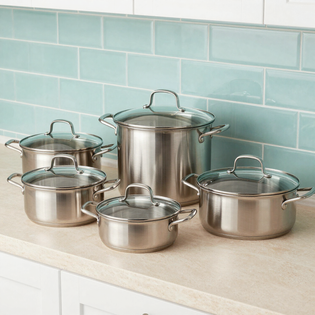 Brushed Steel Cookware Set (5 Piece)