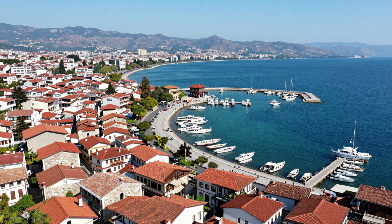 Antalya coastline and harbour