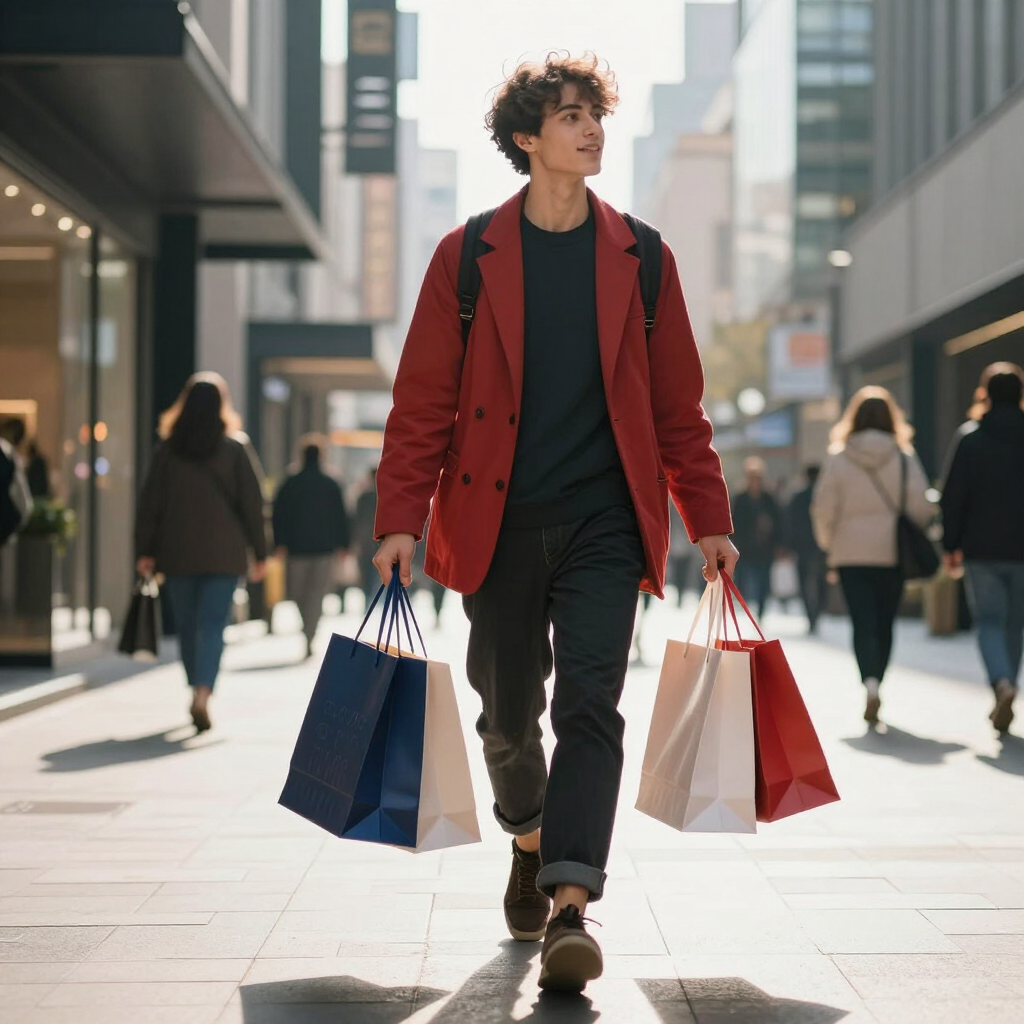 person holding stylish shopping bags