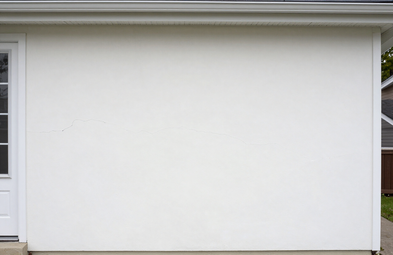 Older East Rutherford home wall after plaster repair and painting